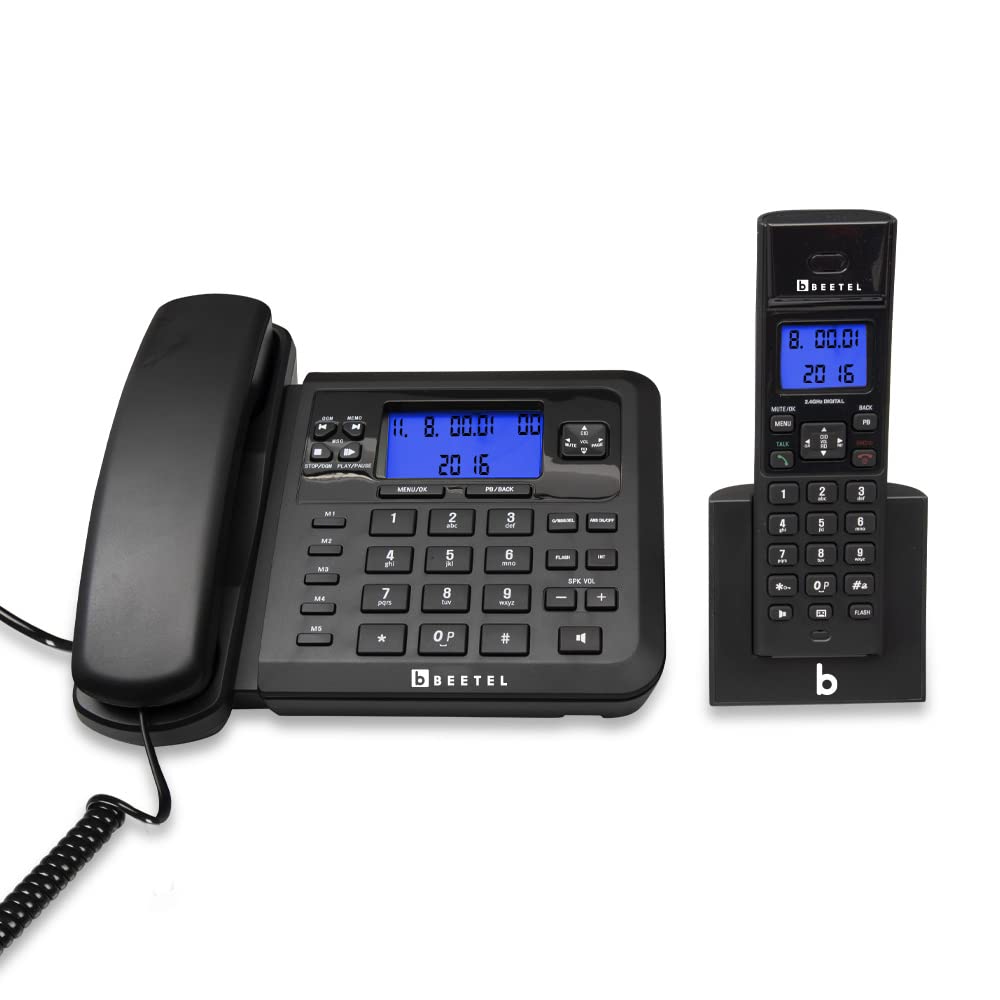 Beetel B80 Corded Landline Phone(Without Display), Ringer Volume Control,  Wall/Desk Mountable, Classic Design, Clear