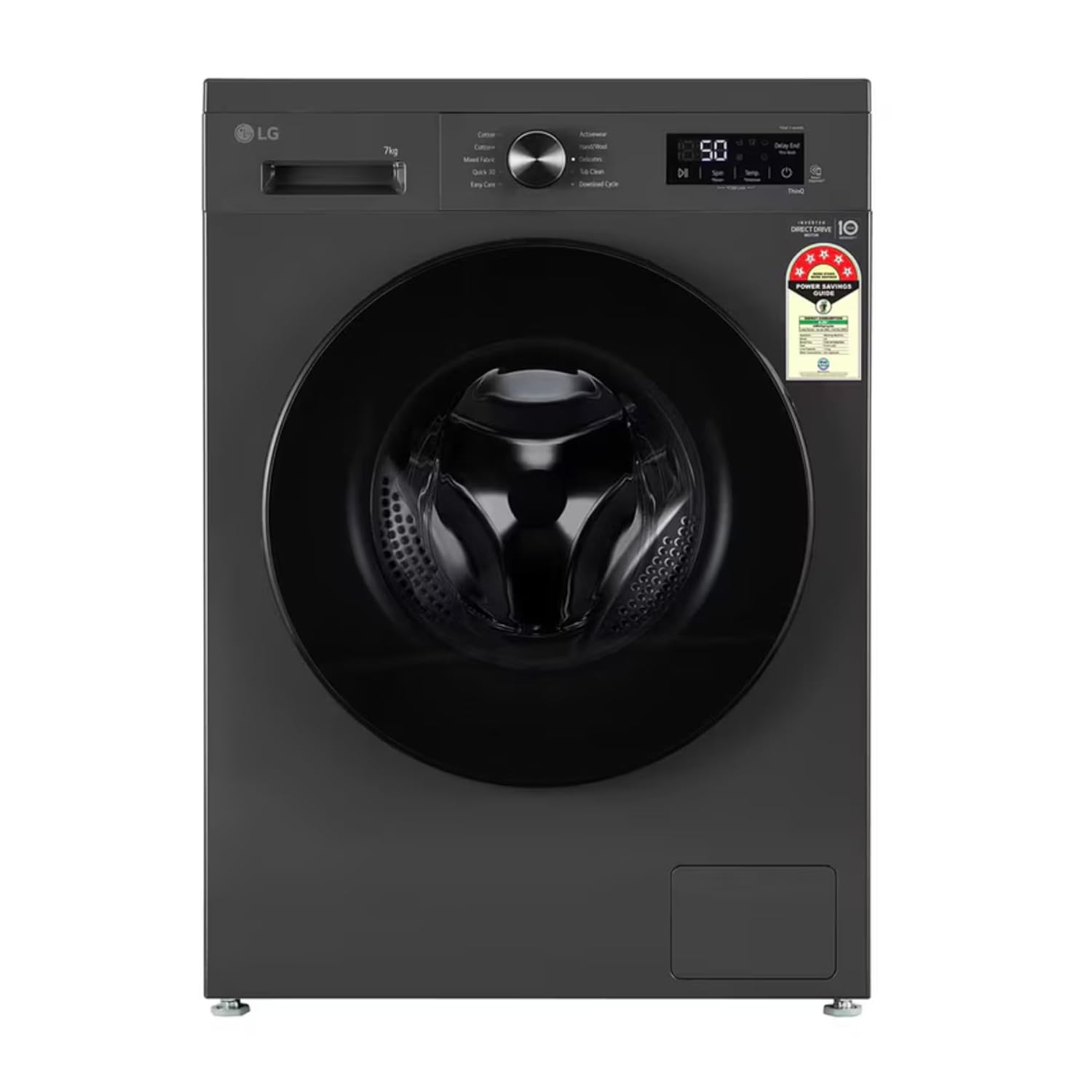 LG FHB1207Z4M 7 Kg 5 Star Inverter Direct Drive Fully Automatic Front Load Washing Machine ( Middle Black) Mahajan Electronics Online