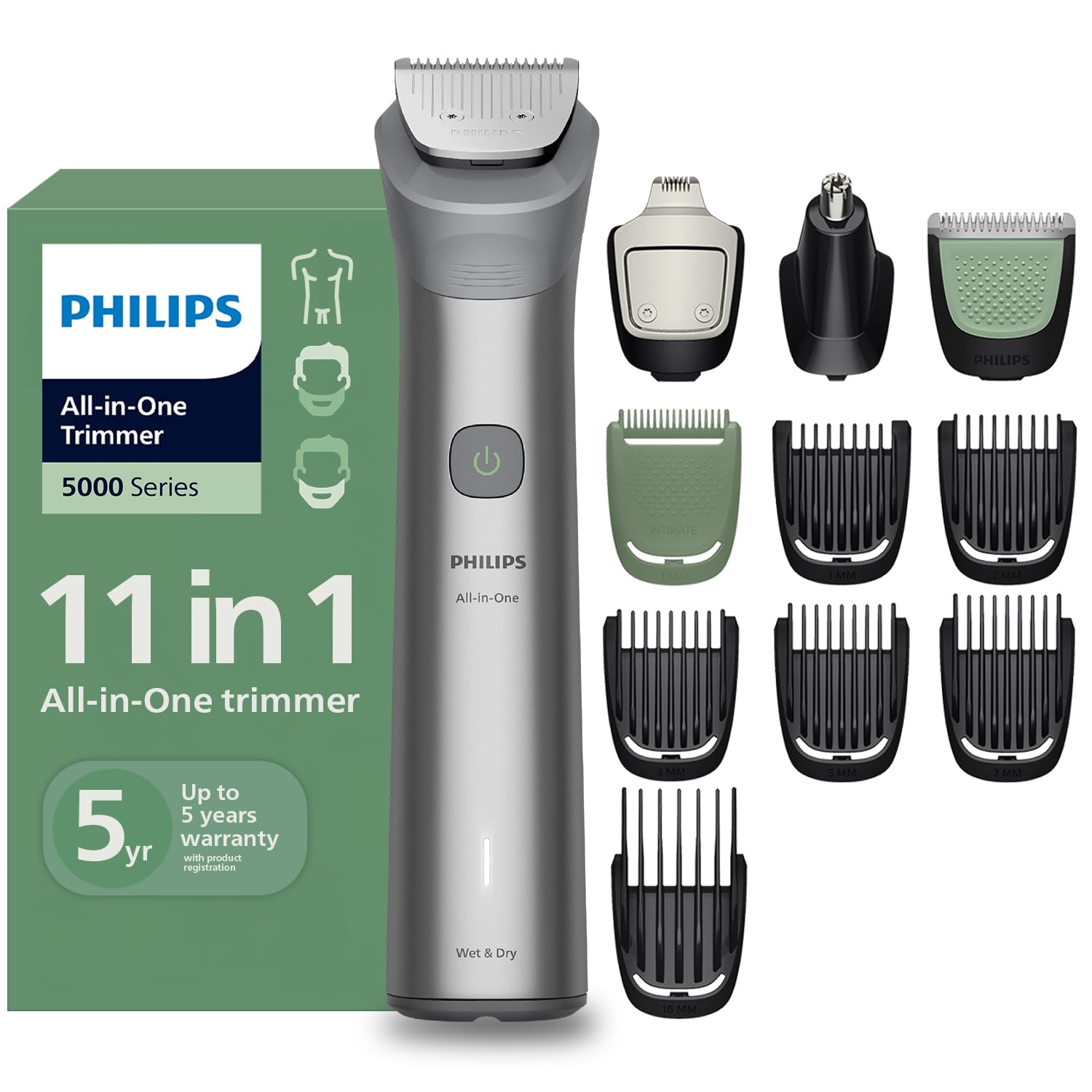 Philips MG5932 Men's Trimmer* | Effortless styling | BeardSense Technology | All-in-One Grooming Kit- Face, Head, Body | 120min runtime | IPX7 Waterproof Mahajan Electronics Online