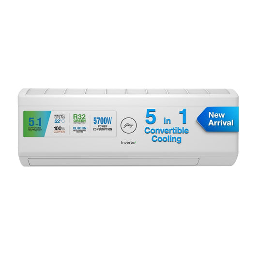 Godrej SIC 20ITC5-WWR, White 1.7 Ton 5 Star, 5-In-1 Convertible Cooling Inverter Split AC (Copper, Heavy duty cooling at 52 °C, 2023 Model) Mahajan Electronics online