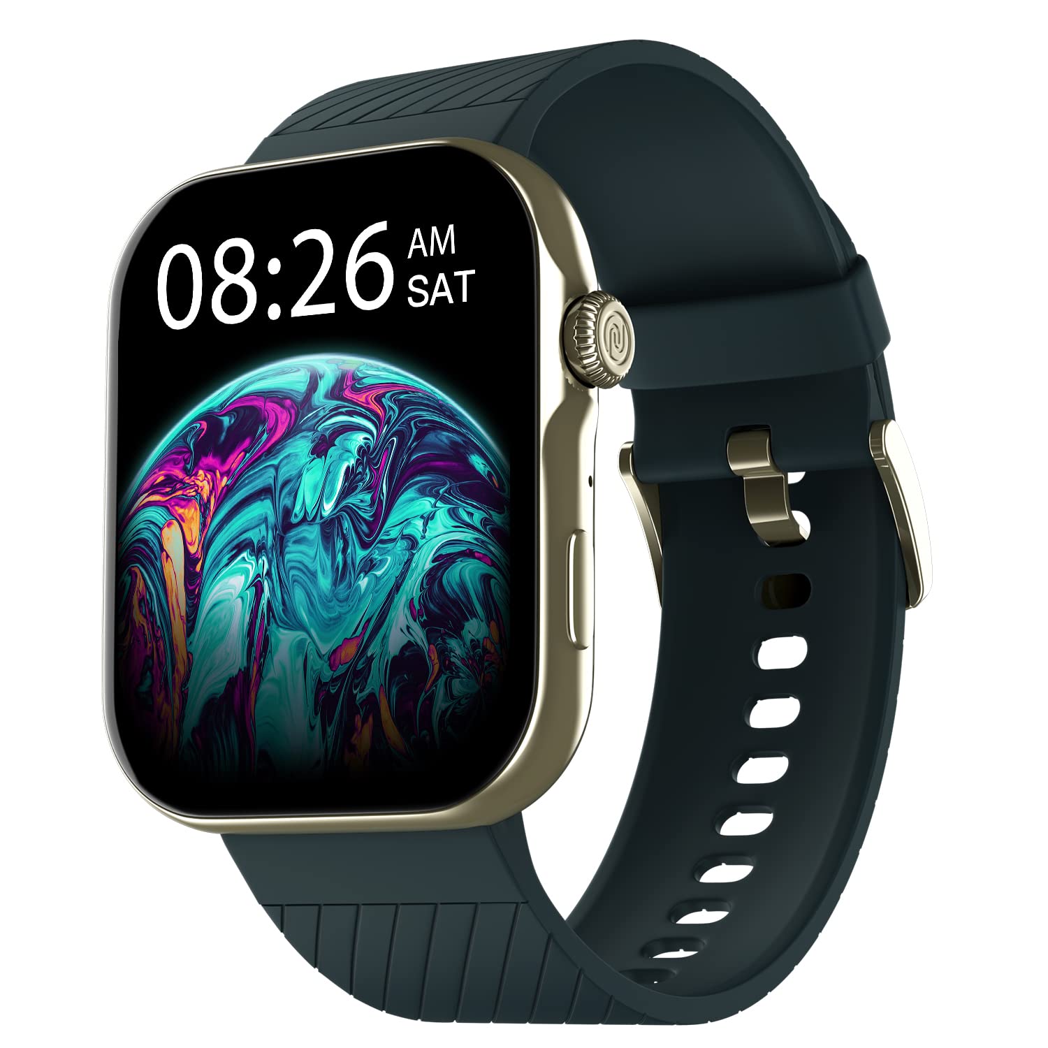 Noise ColorFit Ultra 3 Bluetooth Calling Smart Watch with Biggest 1.96" AMOLED Display, Premium Metallic Build, Silicon Strap (Teal Blue) - Mahajan Electronics Online