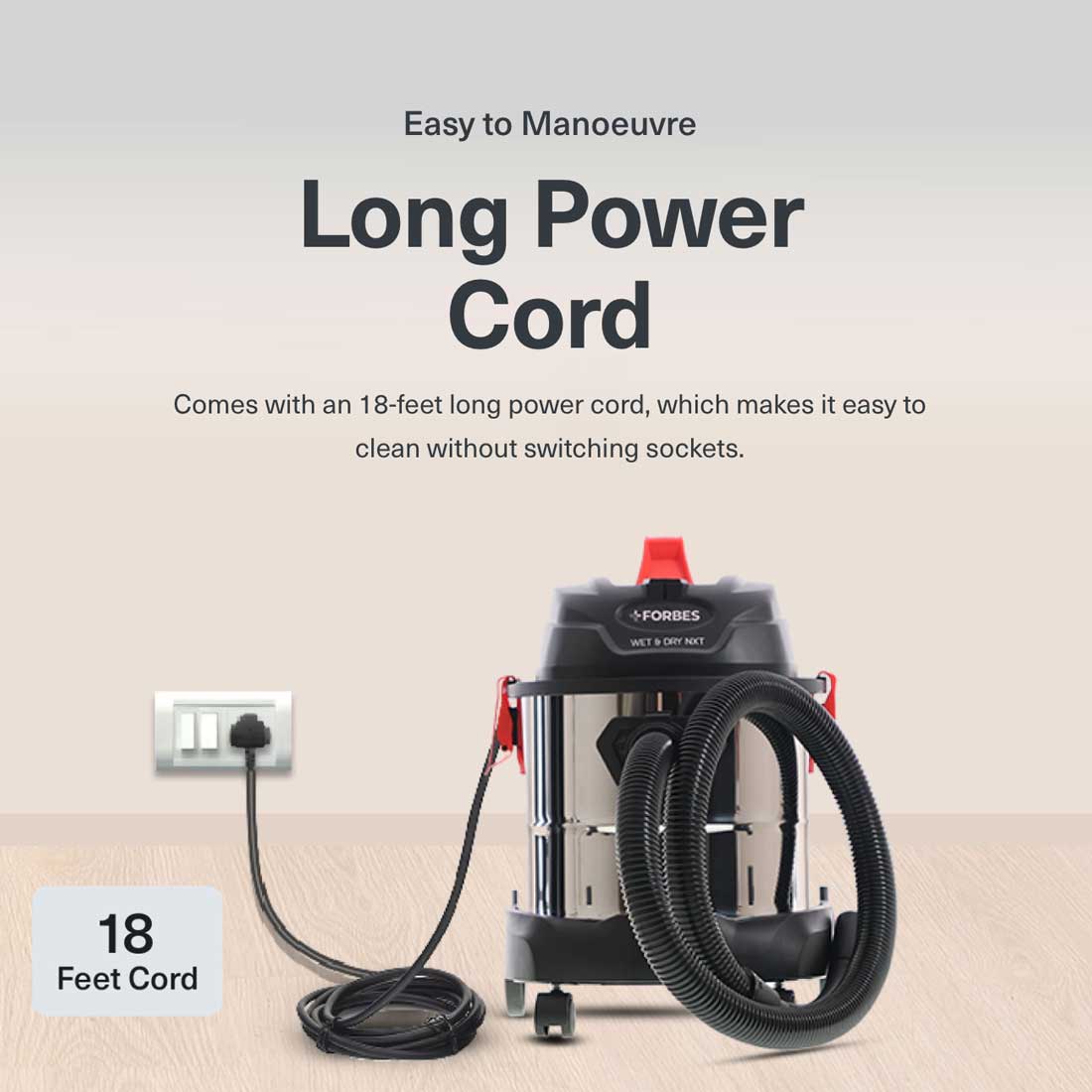 Eureka Forbes Wet and Dry NXT Powerful Wet and Dry Vacuum Cleaner with In Hand Suction Control, 12 Litres, Stainless Steel Body, Suction with Blower Mahajan Electronics Online