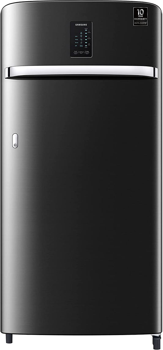 Samsung 184L 3 Star Digi-Touch Cool Digital Inverter Direct-Cool Single Door Refrigerator Curd Maestro (RR21C2J23BX/HL,Luxe Black) - Mahajan Electronics Online