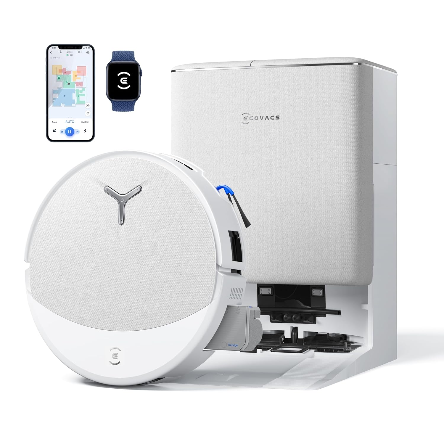 ECOVACS Deebot T90 Pro Omni 2-in-1 Robot Vacuum Cleaner & Mop, 2026 New Launch, 30000 Pa Blast Suction, Self-Empty & Self-Wash Omni Station, Extra-Long Roller, AI Re-Mop 2.0, PowerBoost Technology ECOVACS