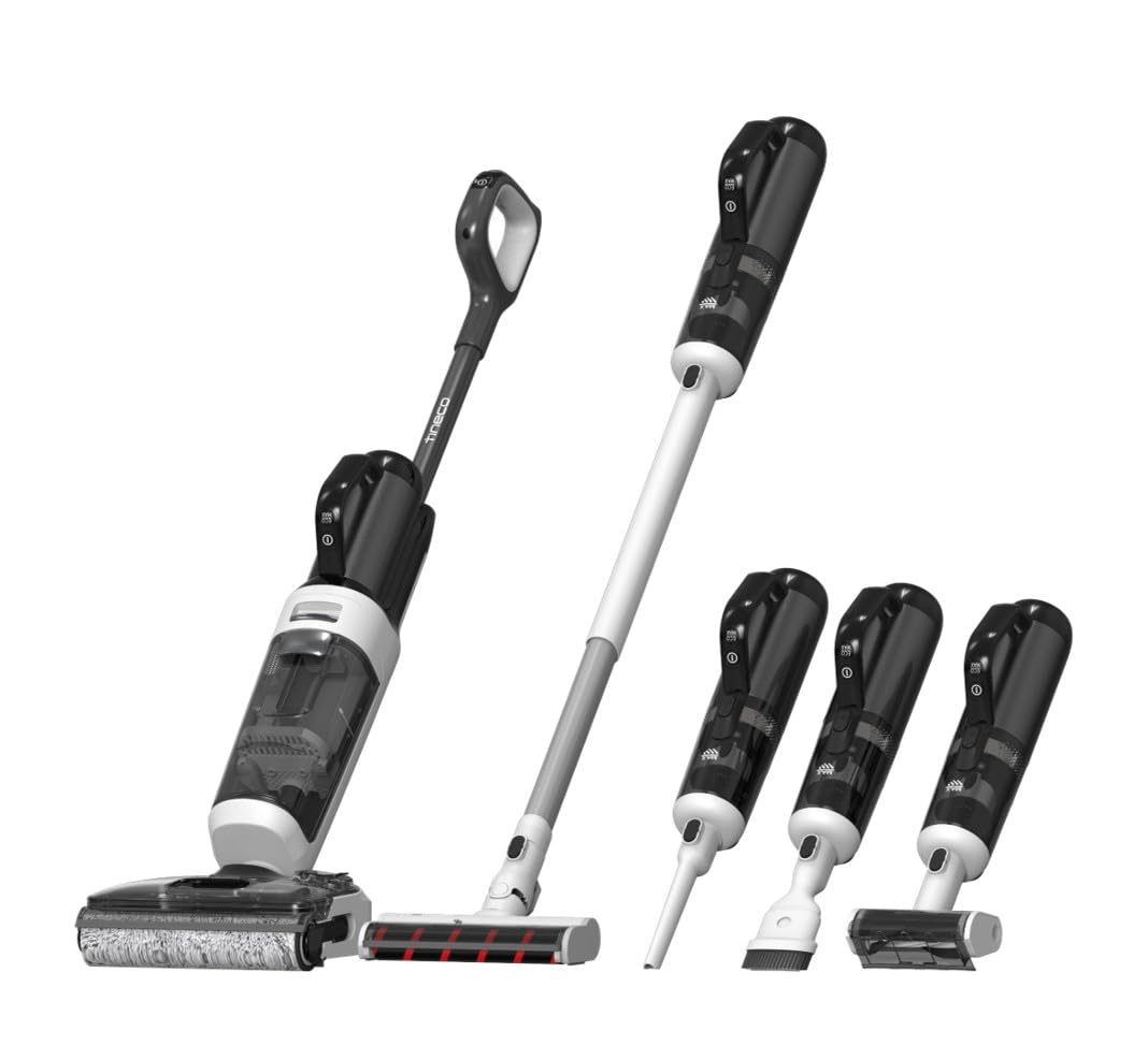 Tineco Floor One Switch S6 Power Kit Cordless Wet & Dry Vacuum Cleaner, 5-in-1 Smart Multi-Function Mop, 180° Lay-Flat Design, FlashDry Self-Cleaning, Anti-Tangle Roller, Dual-Edge, 2-Year Warranty Tineco