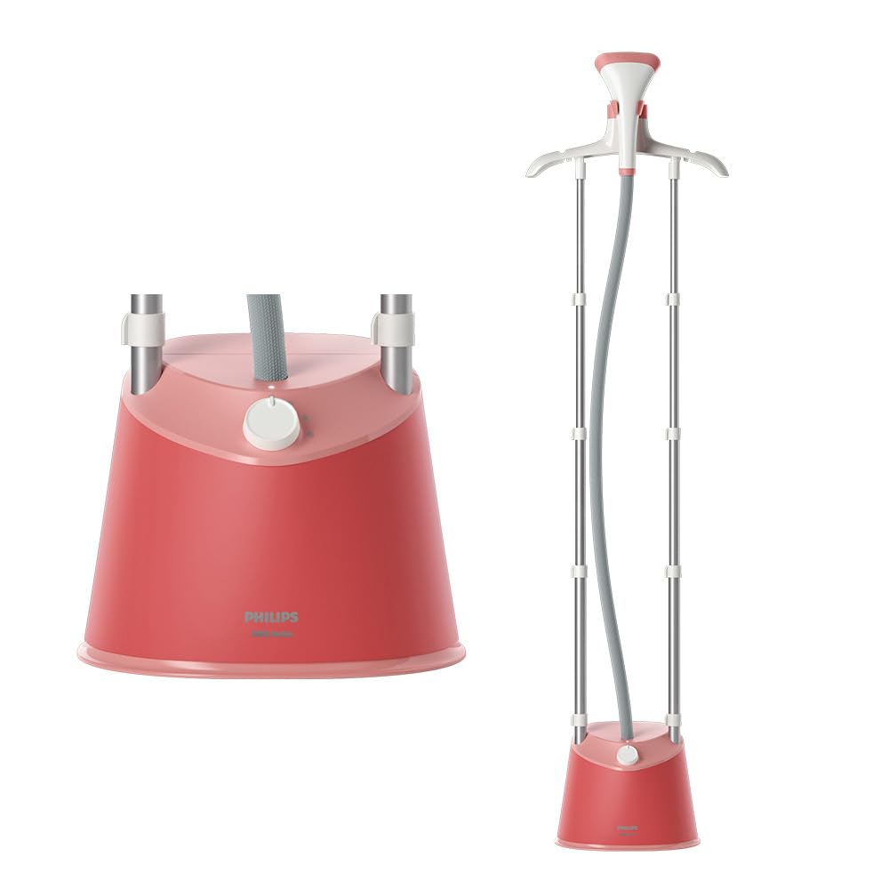 PHILIPS Standing Garment Steamer STE1020/40-1800 Watts, 1.8 LTR Water Tank, Refresh Woolens with Upto 36 gm Steam Output, Adjustable Double Pole- No Burns Guaranteed from World's No.1 Ironing Brand Mahajan Electronics Online