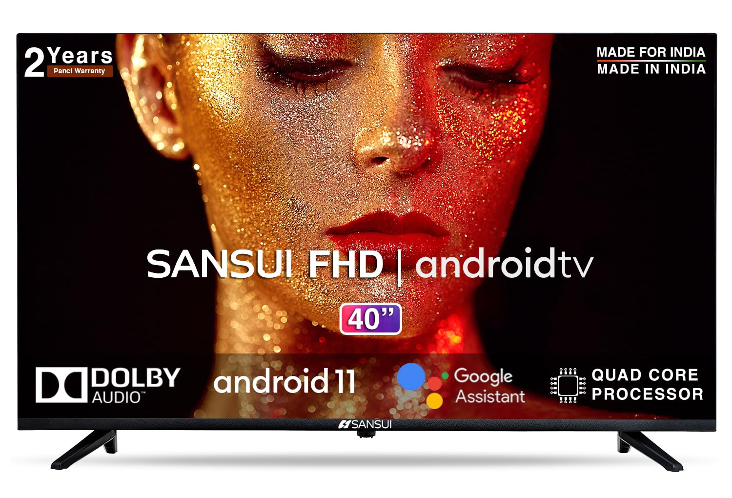 Sansui 102cm (40 inches) Full HD Certified Android LED TV JSW40ASFHD (Midnight Black) With Voice Search Smart Remote - Mahajan Electronics Online