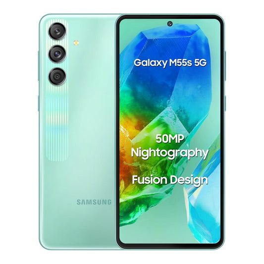 Samsung Galaxy M55s 5G (Coral Green,8GB RAM,256GB Storage) | 50MP Triple Cam| 5000mAh Battery| Snapdragon 7 Gen 1 Mahajan Electronics Online