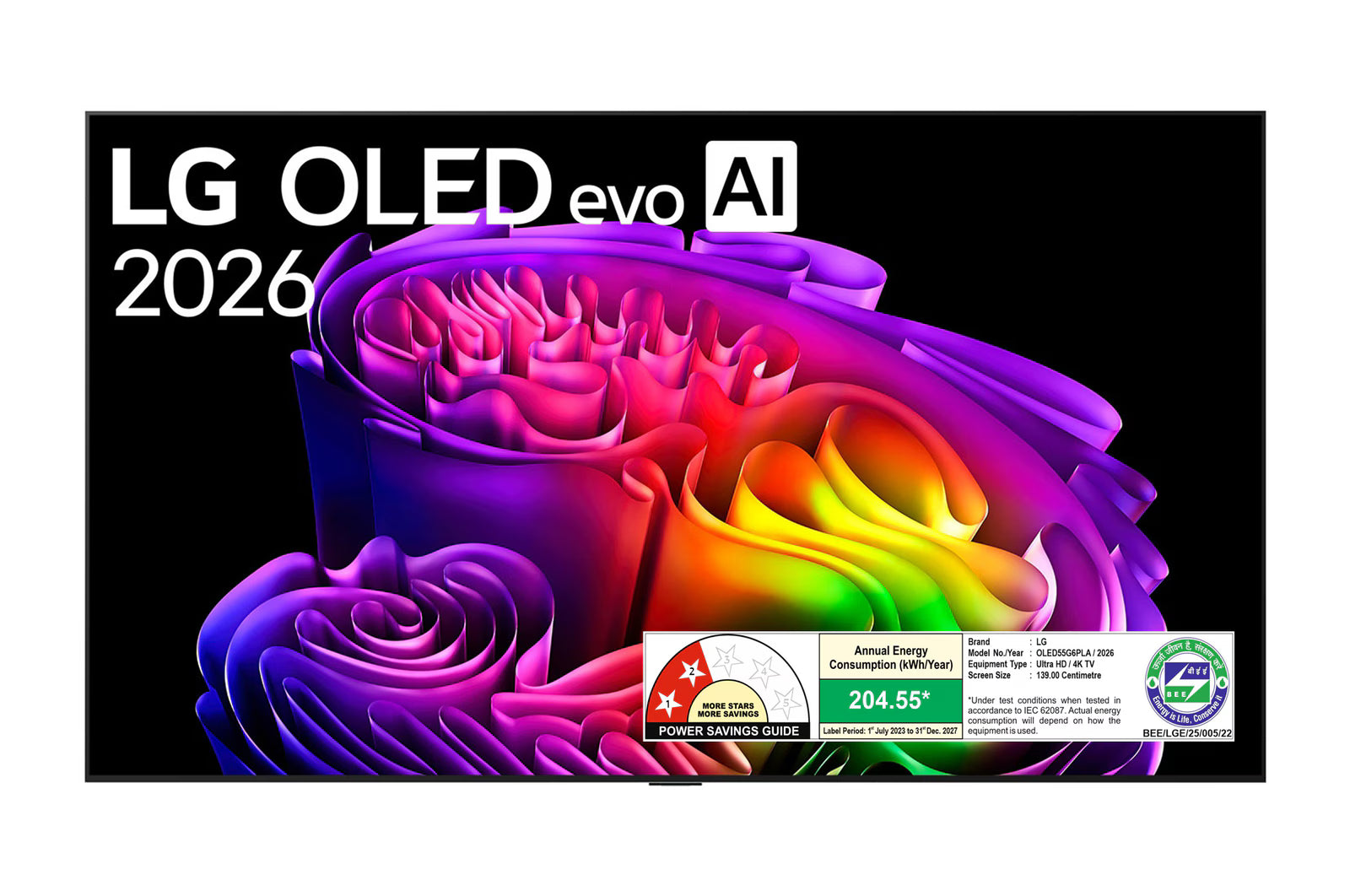 LG OLED55G6PLA  139 cm (55) OLED evo AI G6 4K Smart TV with α11 AI Processor Gen3, with Dolby Vision & Atmos 2026 Mahajan Electronics Online