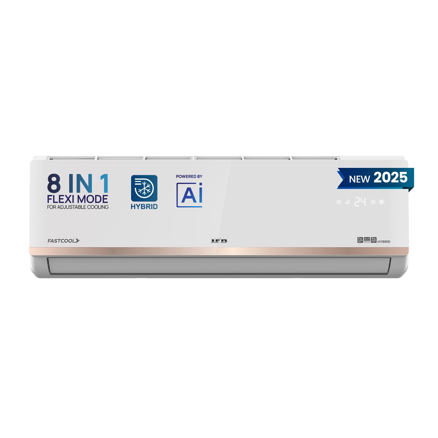 IFB CI223GN32RGN1 2025 Model Gold Pro Series 2 Ton 3 Star Split AC with Hybrid Technology, Works upto 55°C, 4-Way Swing, Higher Cooling Capacity, Self-Clean & AI - White (Copper Condenser) Mahajan Electronics online
