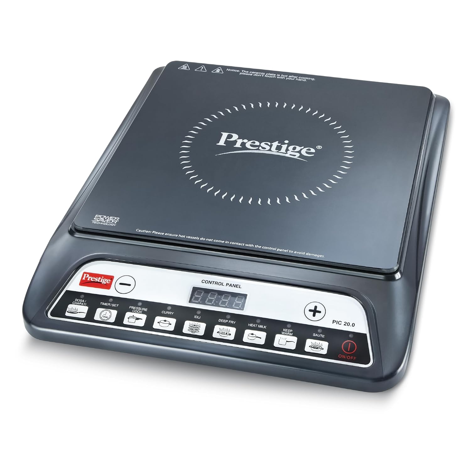 Prestige PIC 20 1600 Watts Induction Cooktop | 4KV Surge Protection | 8 Preset Indian Menu Options & Timer | Soft Touch Button | Easy to Clean | Portable | Black | 1Y Warranty | BIS Mahajan Electronics Online