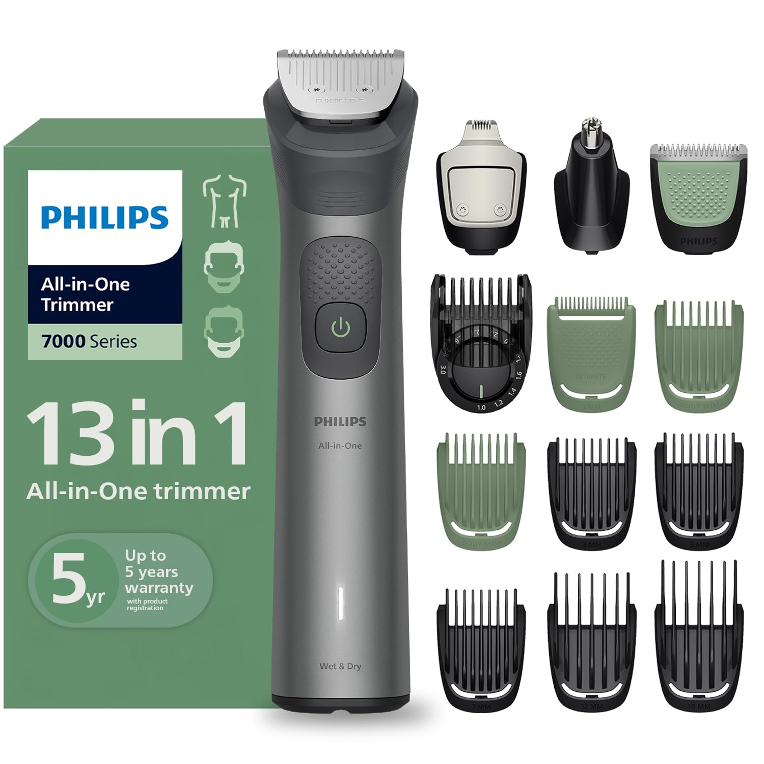 Philips MG7922 India's No.1 Men's Trimmer* | Ultimate Precision | BeardSense Technology- Scans 125x/sec, adapts to density | All-in-One Full body Grooming Kit | 120min runtime | IPX7 | 5yr warranty* Mahajan Electronics online