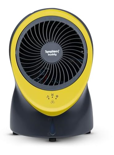 Symphony Buddy Mini Portable Tabletop Air Cooler for Home and Office with Whisper Quiet Operation and Touch Control (Yellow) Mahajan Electronics Online