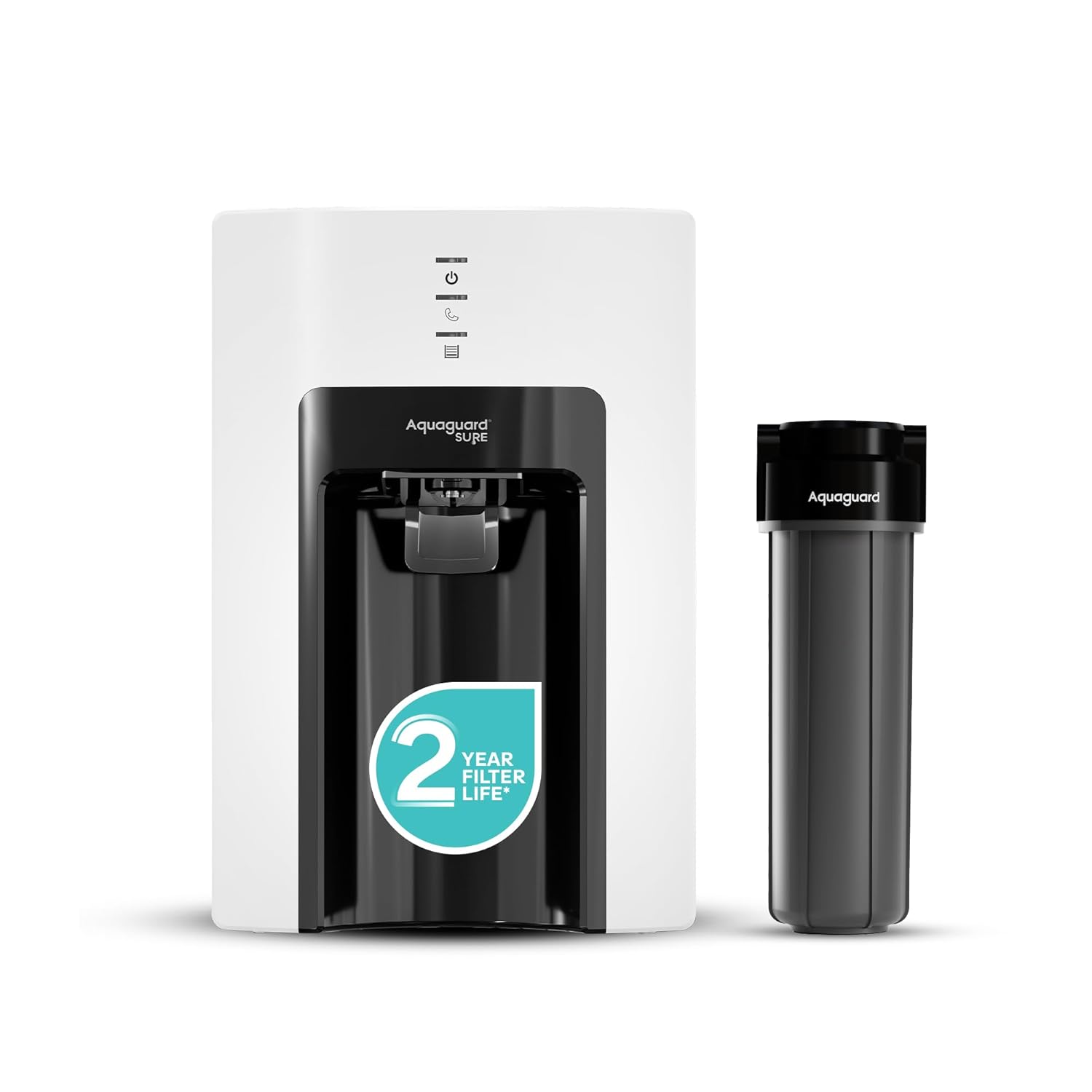 Aquaguard Sure Champ RO+UV 2X Water Purifier | 2 Year Filter Life | With Mega Sediment Filter | 2 Free Cleaning Service | 6-Stage Purification | Large 6L Storage GWPDASC2X10B00 Mahajan Electronics Online
