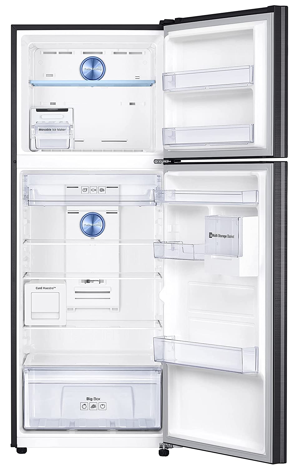 Samsung 376L 2 Star Inverter Frost-Free Convertible 5 In 1 Curd Maestro Double Door Refrigerator (RT42C5C52BS/HL,Black Inox 2023 Model) - Mahajan Electronics Online