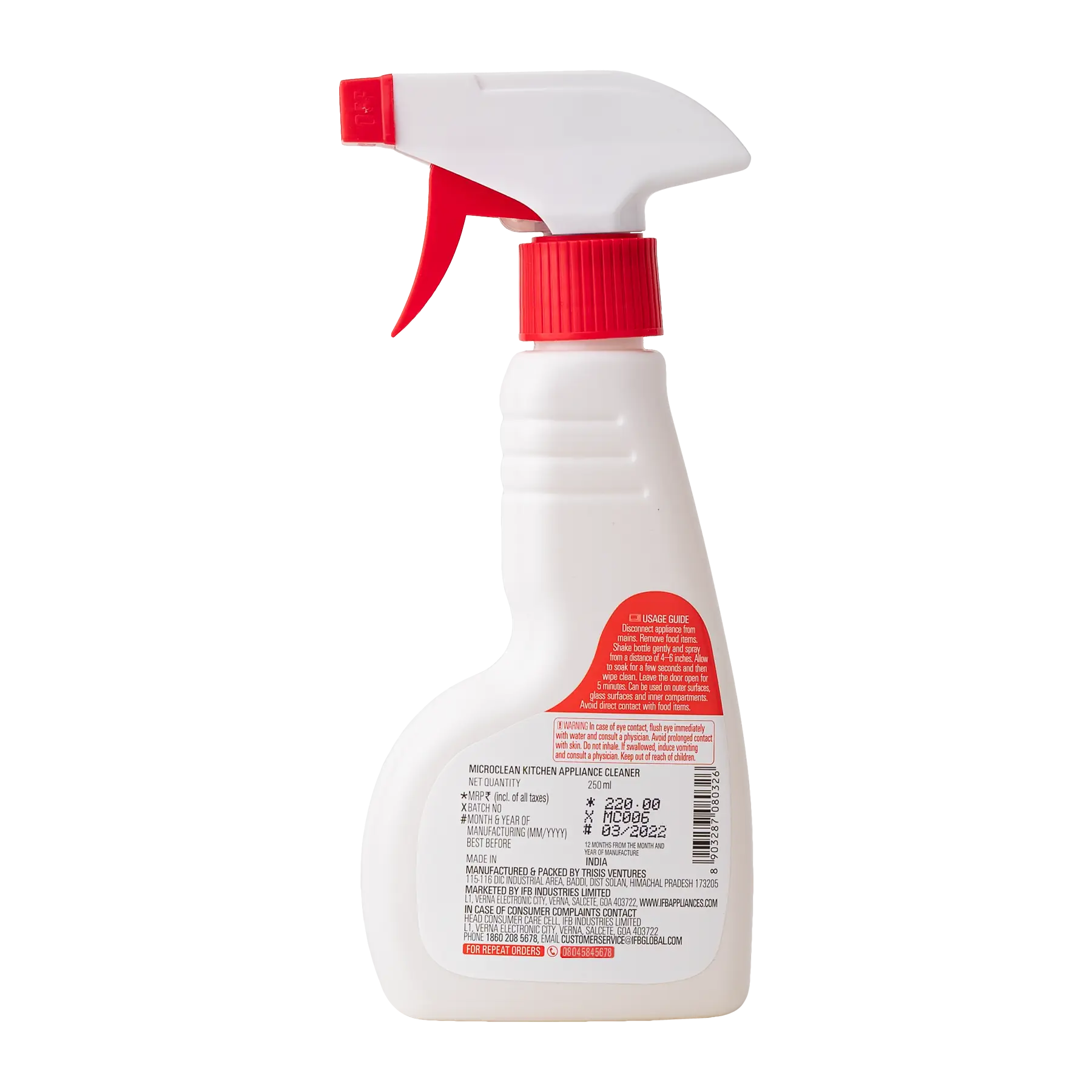 IFB Microclean Kitchen Care Kitchen Appliance Cleaner - 250 ml Mahajan Electronics Online