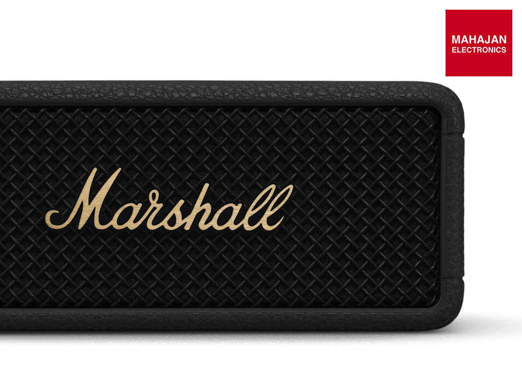 Marshall Emberton III Compact Portable Bluetooth Speaker with 360-Degree Sound, 32+ Hours Playtime & IP67 (Vintage Black) – Mahajan Electronics Online.
