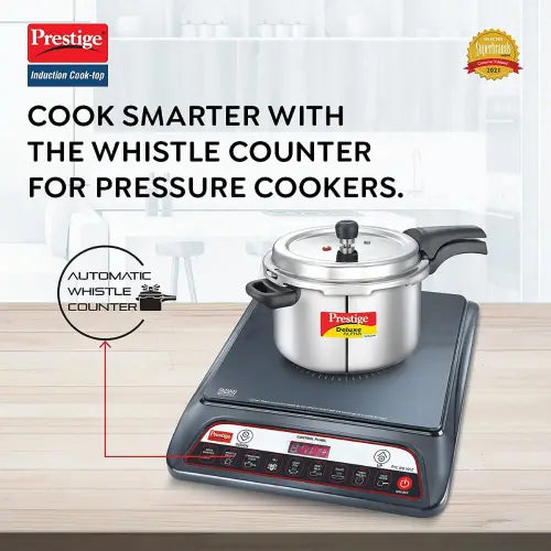 Prestige PIC 20 Wiz 1600W Induction Cooktop with Automatic Whistle Counter | Indian Menu | Mahajan Electronics