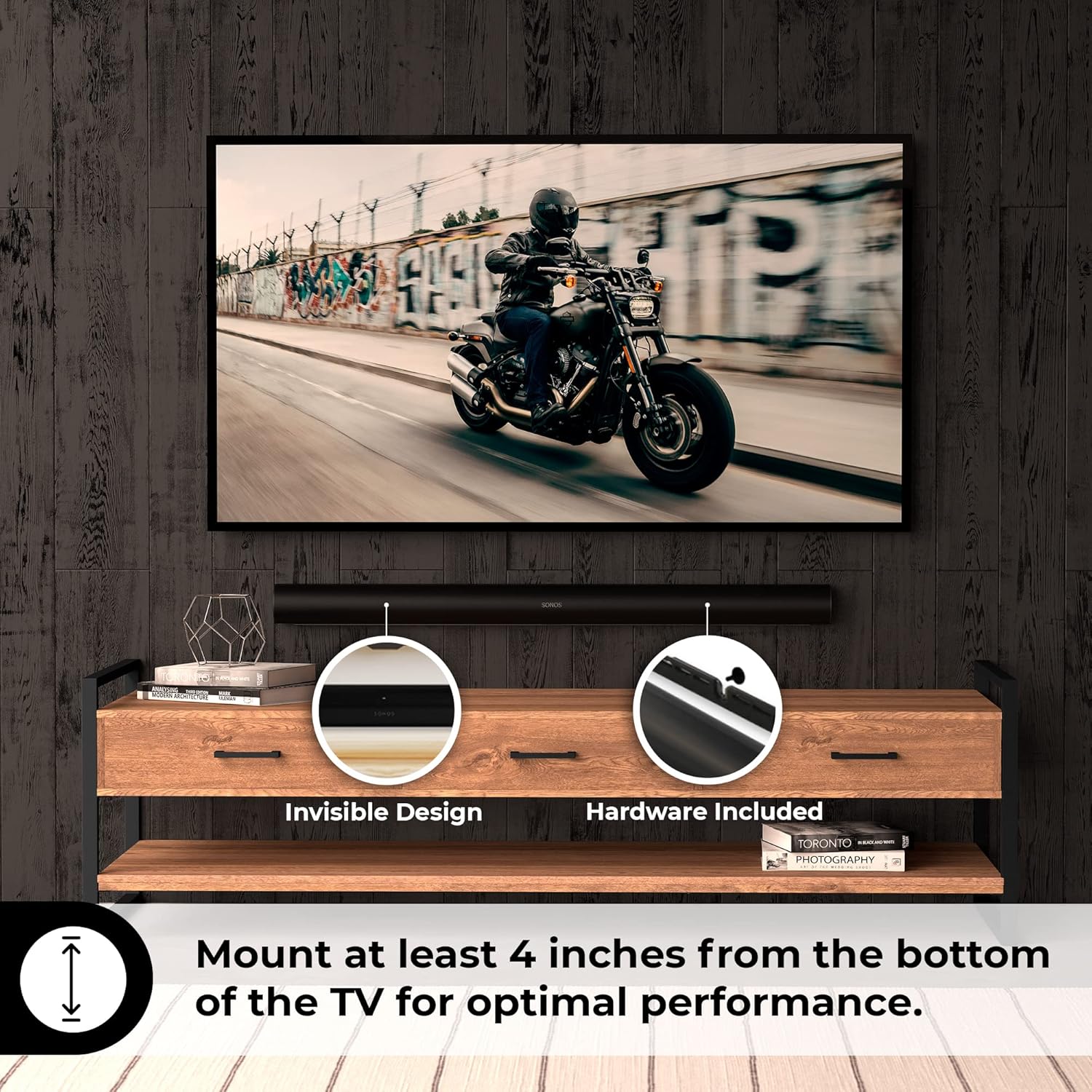 Sonos Wall Mount Compatible with Sonos Arc Sound Bar (Black) | Mounting Bracket Compatible with Sonos Arc to Mount Soundbar on Wall Under TV Mahajan Electronics online