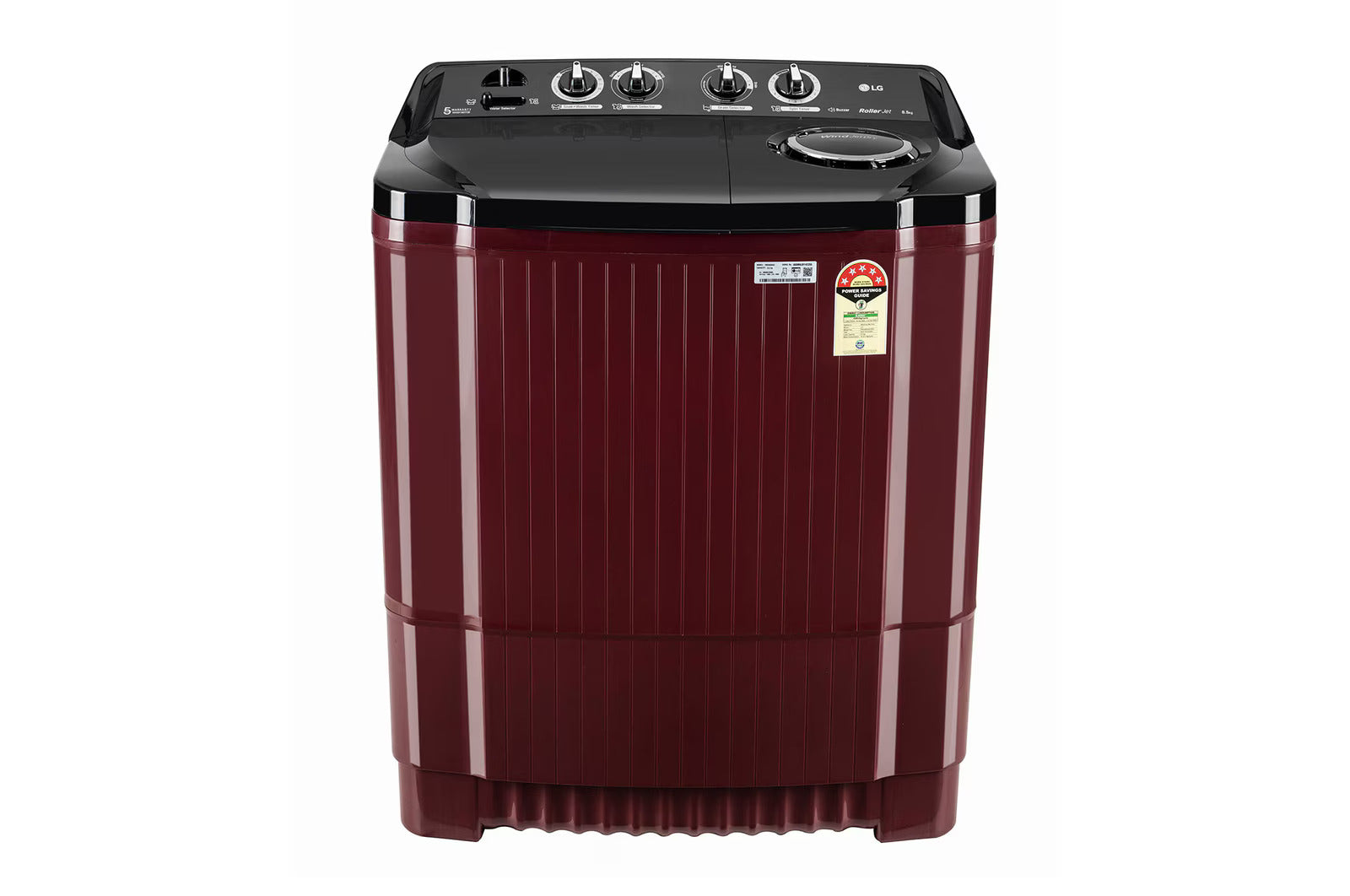 LG 8.5KG P8535SDAZ Semi Automatic Top Load Washing Machine, Roller Jet Pulsator + Soak, Burgundy Mahajan electronics online