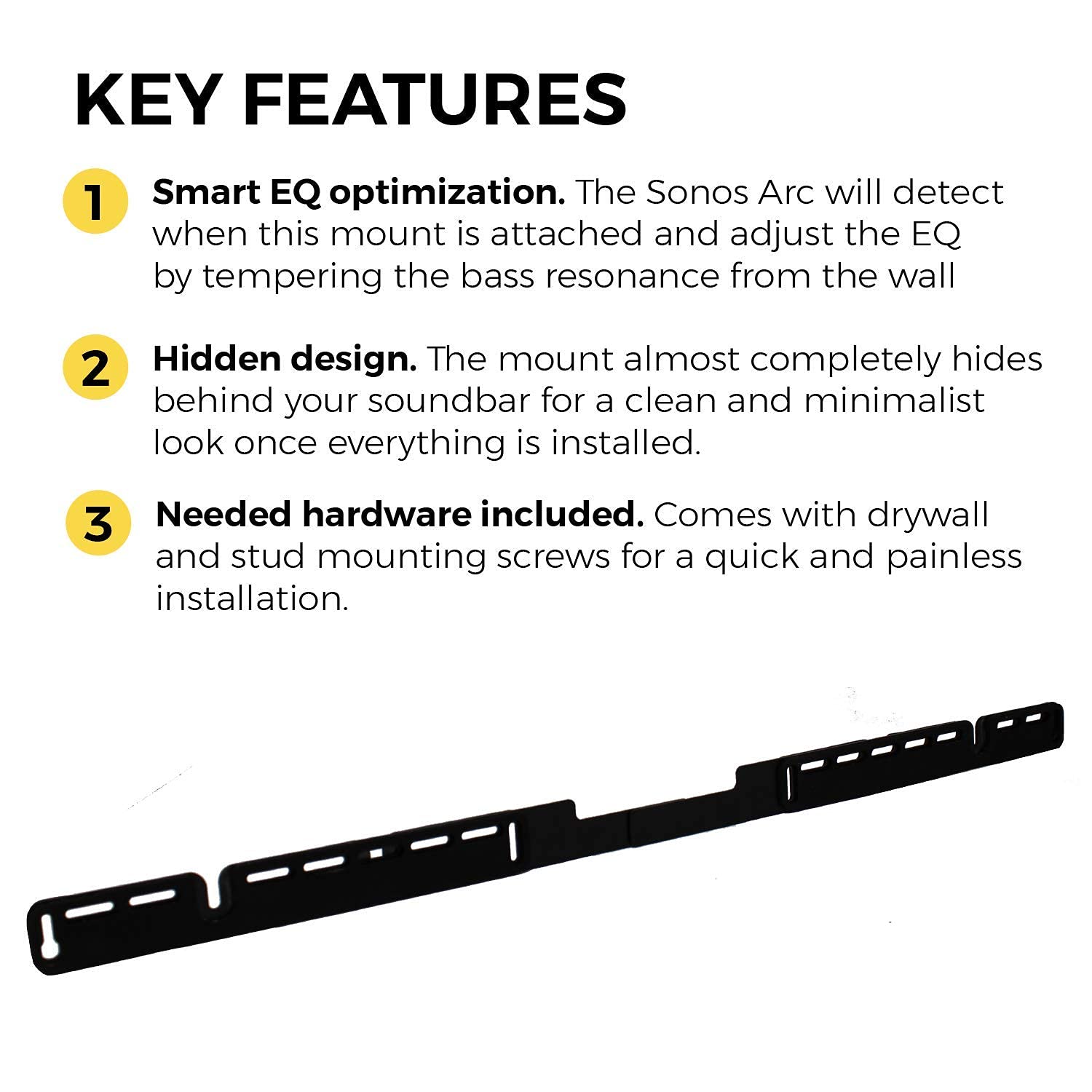 Sonos Wall Mount Compatible with Sonos Arc Sound Bar (Black) | Mounting Bracket Compatible with Sonos Arc to Mount Soundbar on Wall Under TV Mahajan Electronics online