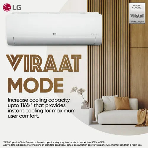 LG US-NQ24EWXE 2 Ton 3 Star AI DUAL Inverter Wifi Split AC | Copper | AI Convertible 6 in 1 | VIRAAT Mode Mahajan Electronics Online