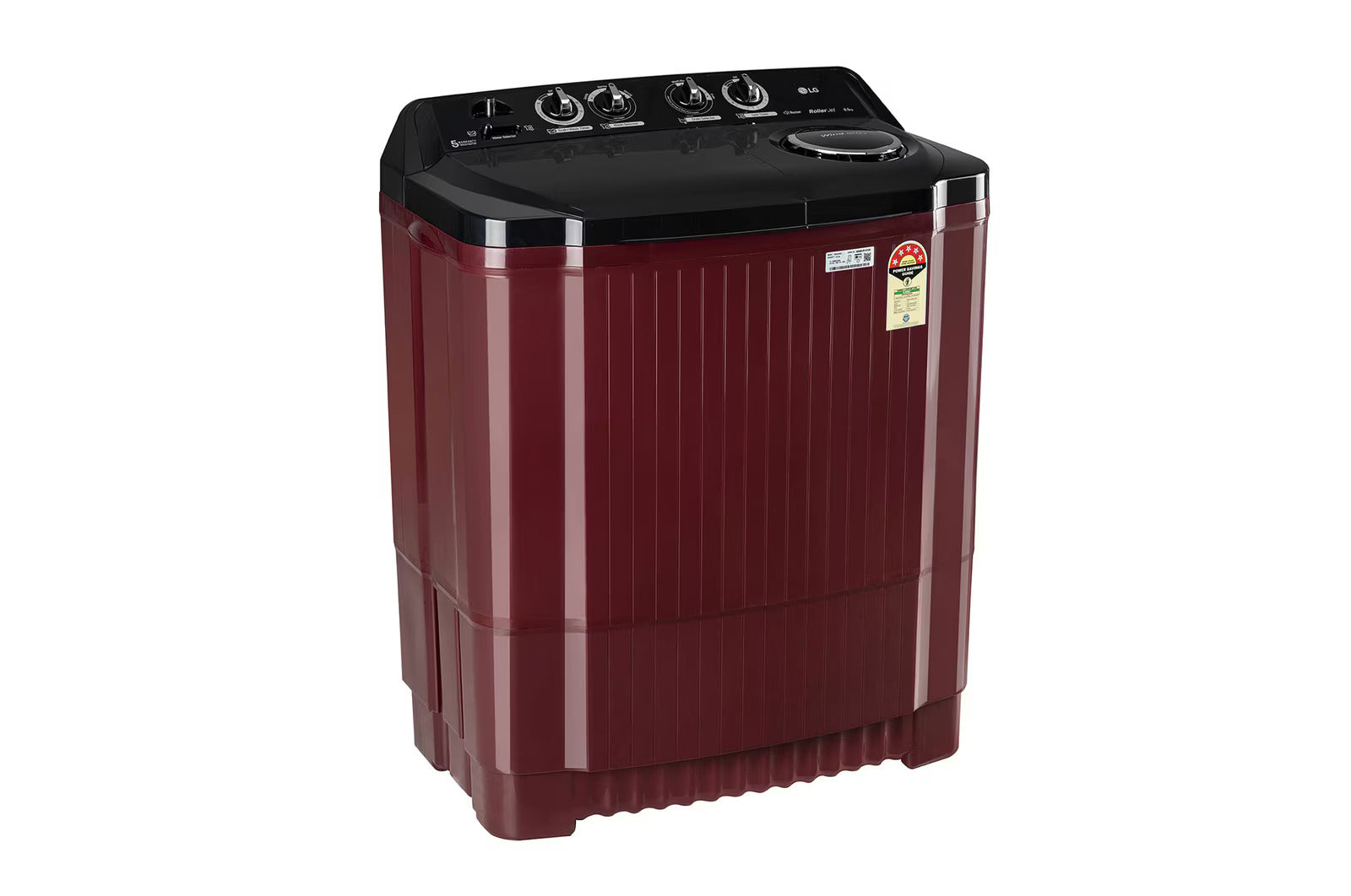 LG 8.5KG P8535SDAZ Semi Automatic Top Load Washing Machine, Roller Jet Pulsator + Soak, Burgundy Mahajan electronics online