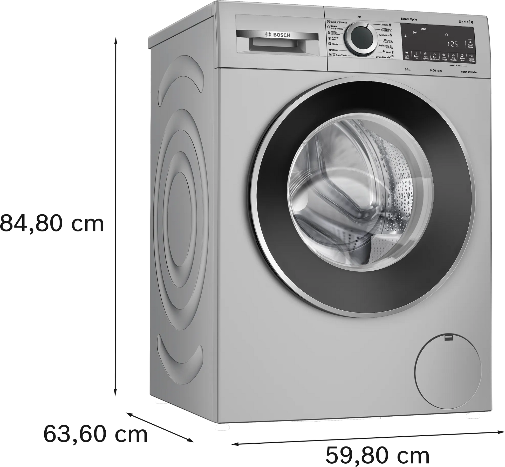 BOSCH WGA2341SIN Series 4 washing machine, front loader 8 kg 1400 rpm Mahajan Electronics online