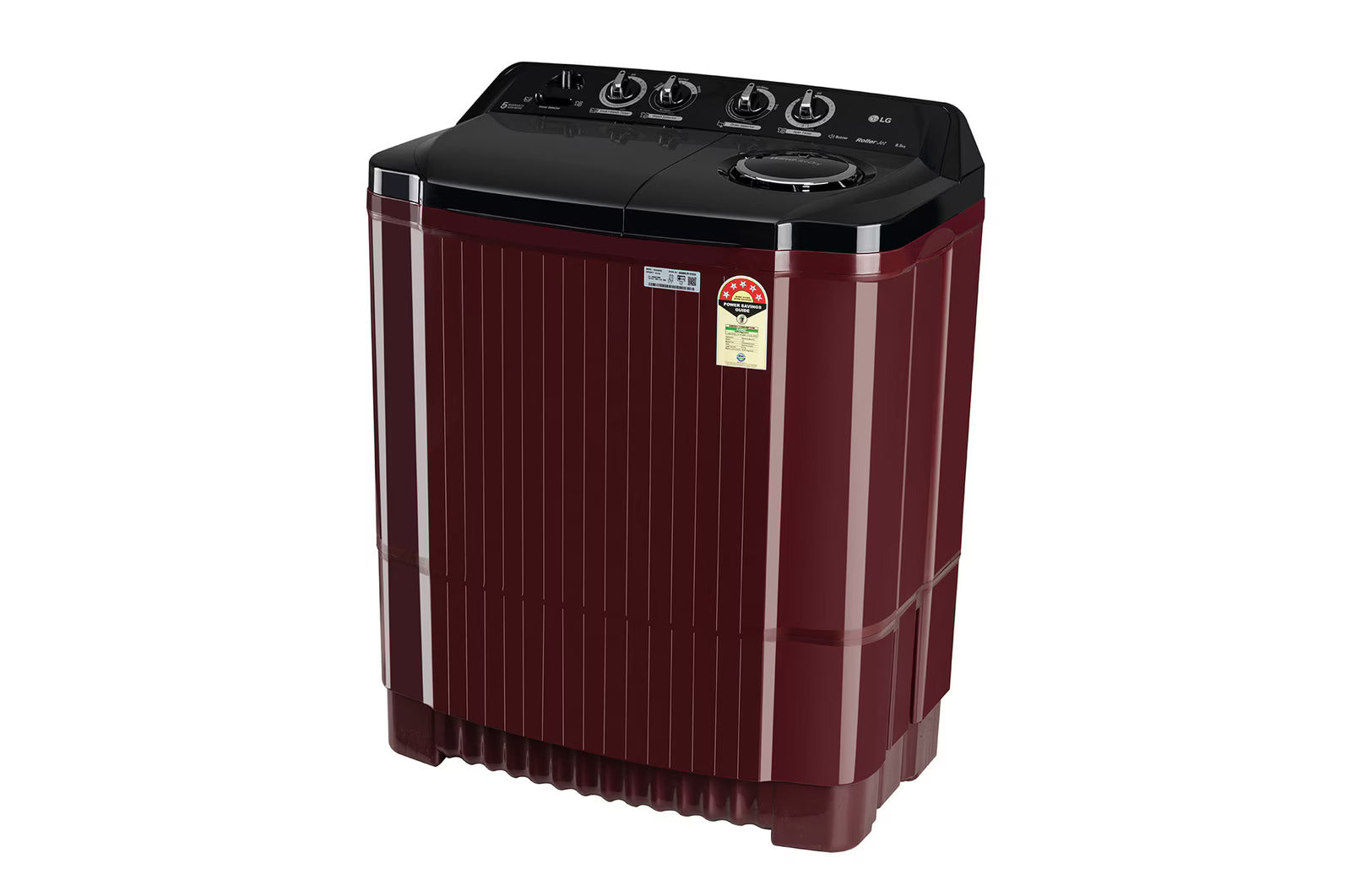 LG 8.5KG P8535SDAZ Semi Automatic Top Load Washing Machine, Roller Jet Pulsator + Soak, Burgundy Mahajan electronics online