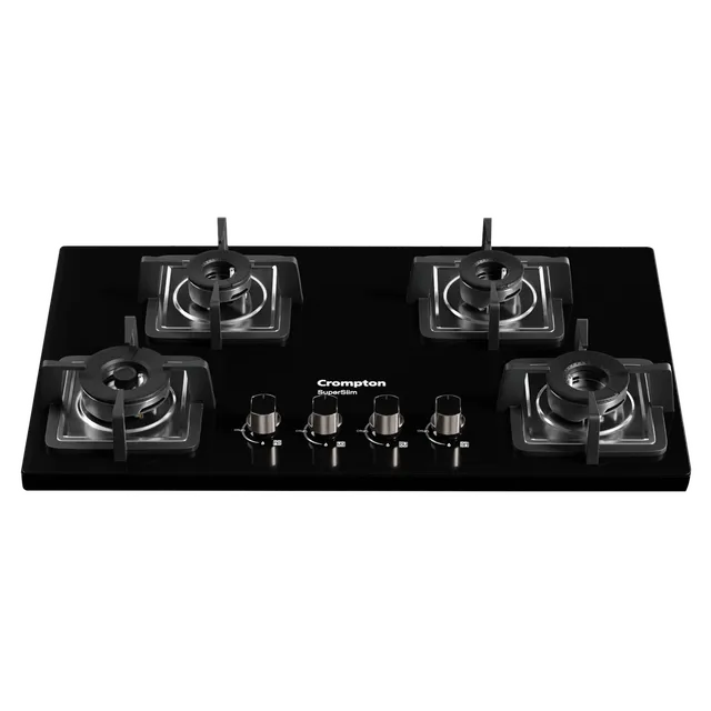 Crompton TAB-SUHB654-MBL SuperSlim Hobs Half Brass 65cm 4 Burners Midnight Black Mahajan Electronics Online