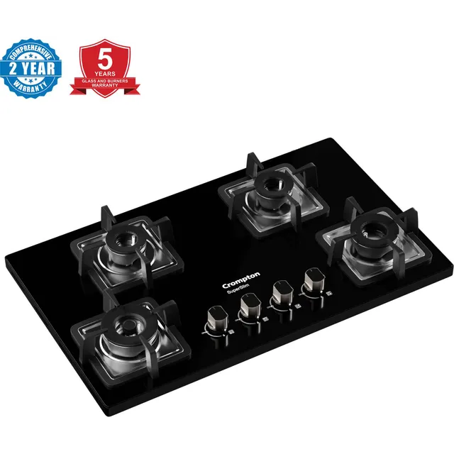 Crompton TAB-SUHB654-MBL SuperSlim Hobs Half Brass 65cm 4 Burners Midnight Black Mahajan Electronics Online