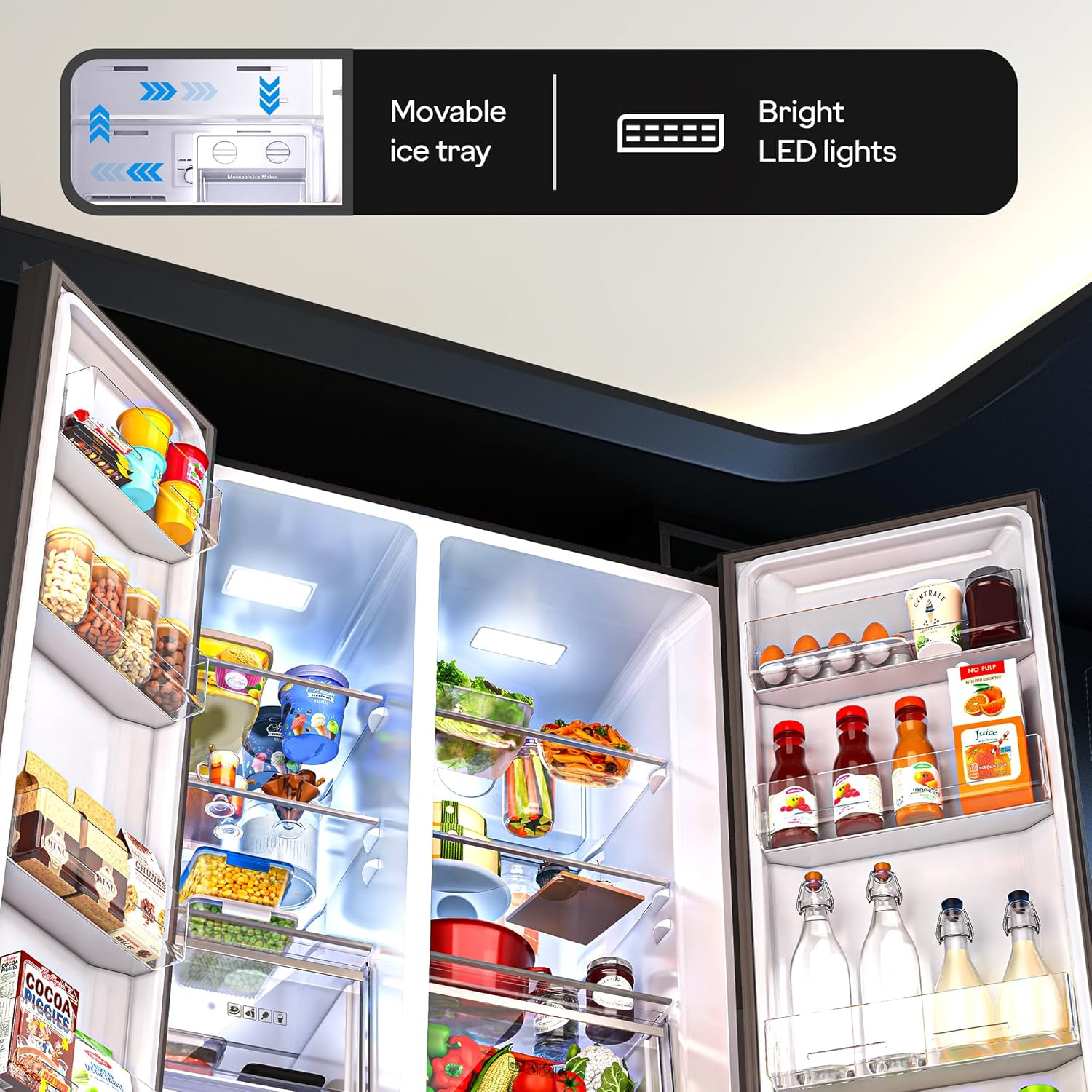 Godrej RS EONVELVET 646C RIT OP BK 600 L, 3 Star, 1+2 Years Additional Warranty, Smart Convertible Zones, Toughened Glass Door Frost Free Inverter Side By Side Refrigerator(2025 Model, Opera Black) Mahajan Electronics online