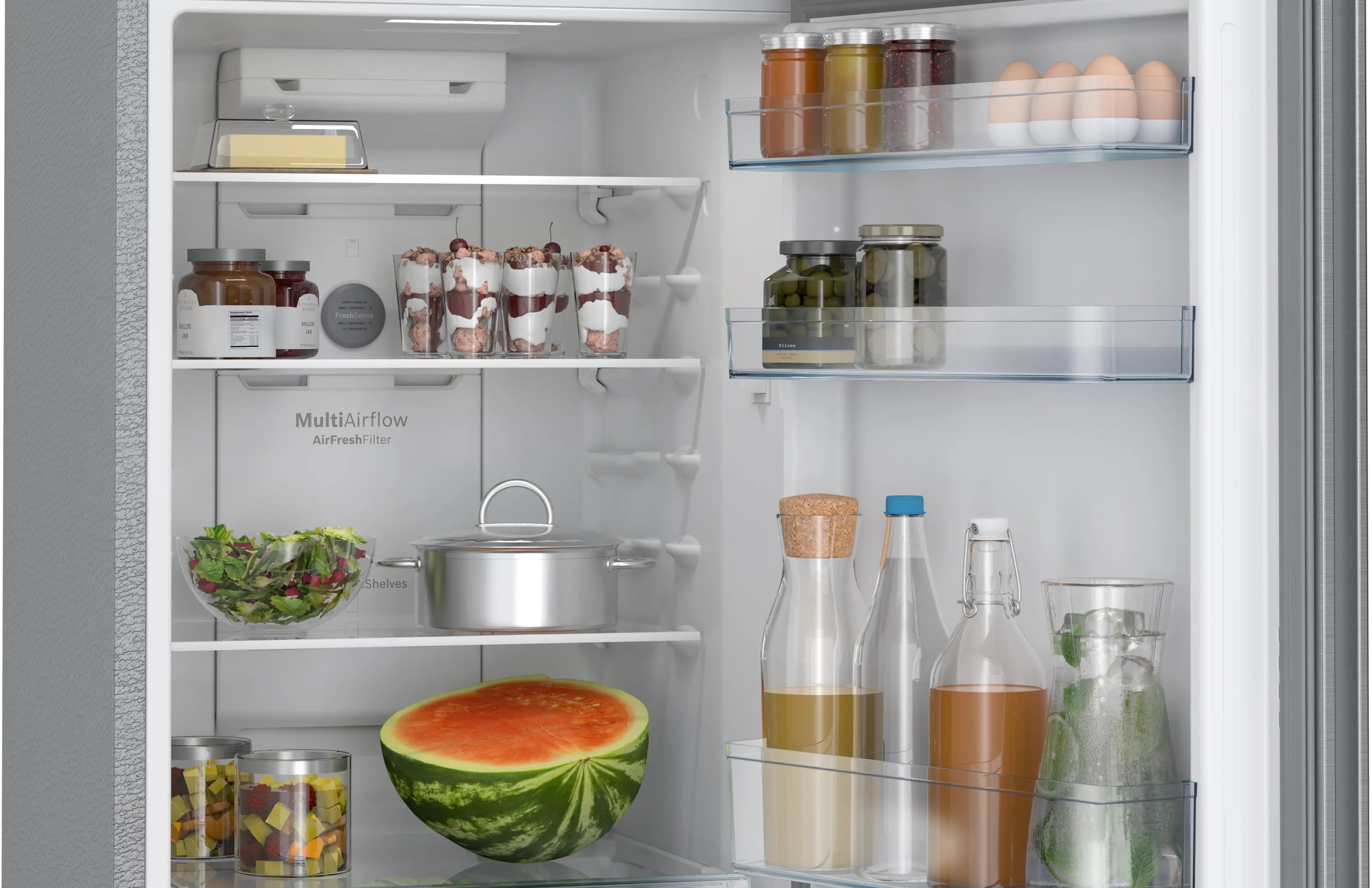 Bosch CTC27S22VI 243L 2 Star Inverter Frost free Double Door Refrigerator ( 6-in-1 Convertible, 18 Hours Cooling Retention, Digital Display, Super Freeze, 80min Convert,Fine Steel) MAHAJAN ELECTRONICS ONLINE