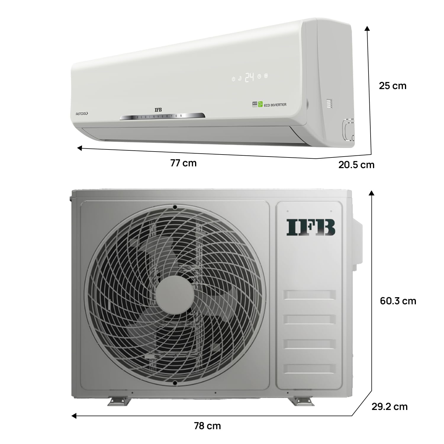 IFB CI133SS11RGM1 2025 Model Silver Star Series 1 Ton 3 Star Split AC with HD Compressor, AI, Dual Gold Fin, Nano Tek Coating & 8-in-1 Flexi Mode – White (Copper Condenser) Mahajan Electronics online