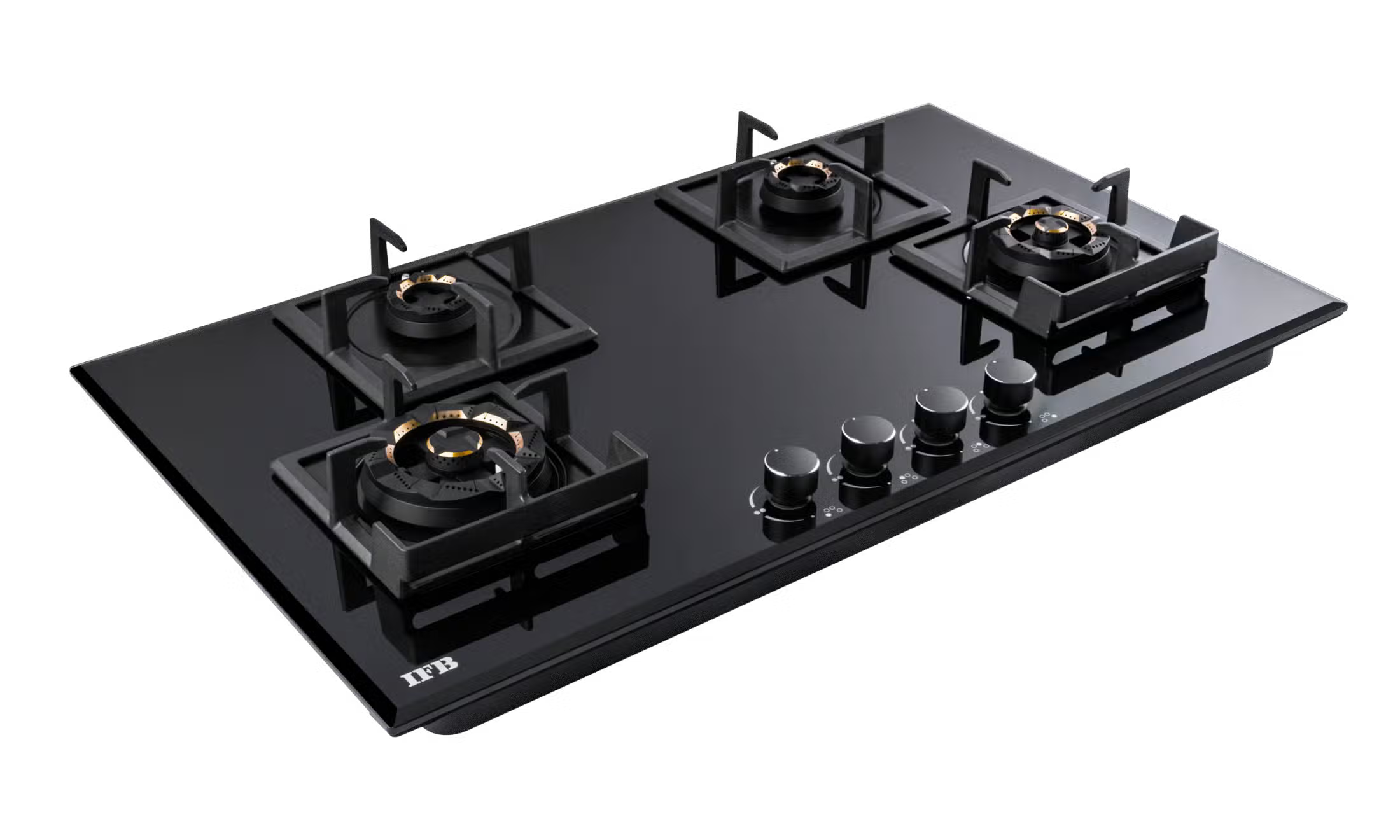 IFB 90-GCI4B-3D-FFD 4-Burner Hybrid Built-in Gas Hob | Auto Ignition | 3D Brass Burners IFB