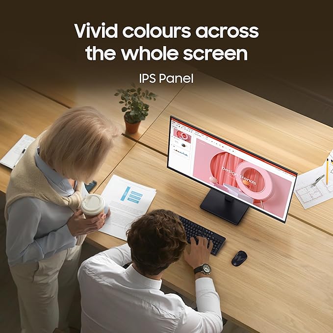 Samsung 24" (60.5 cm) LS24D300GAWXXL|Black  S3 Flat Monitor|Super Slim Borderless Design|IPS Panel|FHD 1920 x 1080|100 Hz|5 ms|Ports-HDMI,VGA|Game Mode|Eye Saver Mode||Wall Mountable-Online Mahajan Electronics