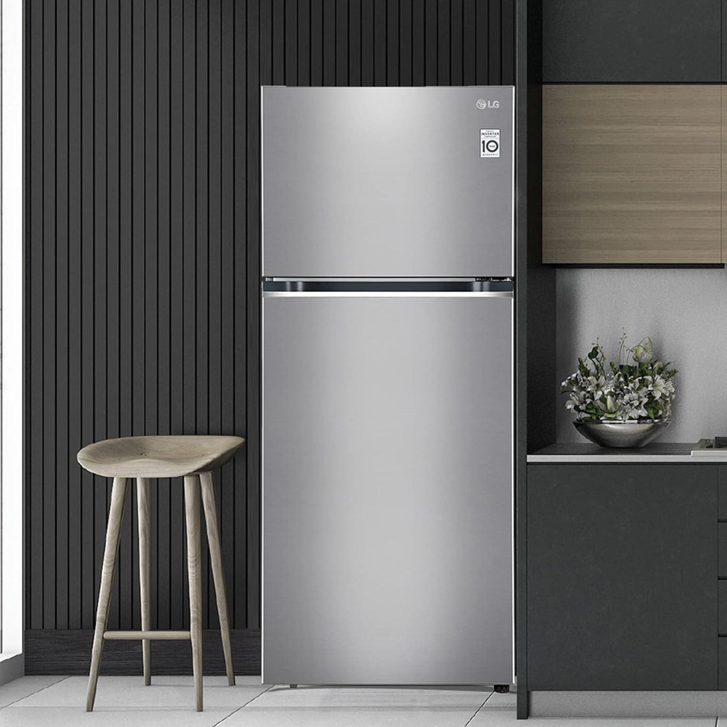 LG GL-S422SPZY 398 L 2 Star Frost-Free Smart Inverter Double Door Refrigerator ( Shiny Steel, Convertible with Express Freezing) Mahajan Electronics Online