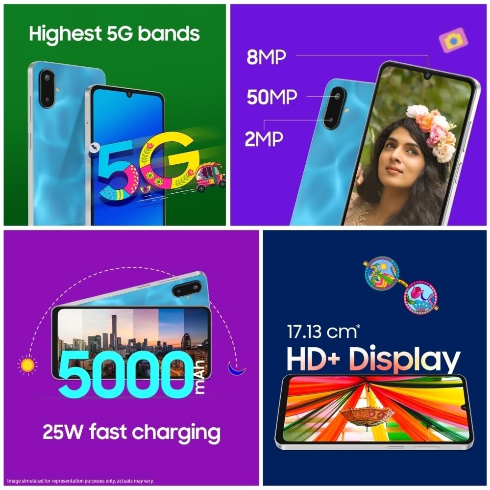 Samsung Galaxy F06 5G (Lit Violet, 128 GB) (4 GB RAM) Mahajan Electronics Online