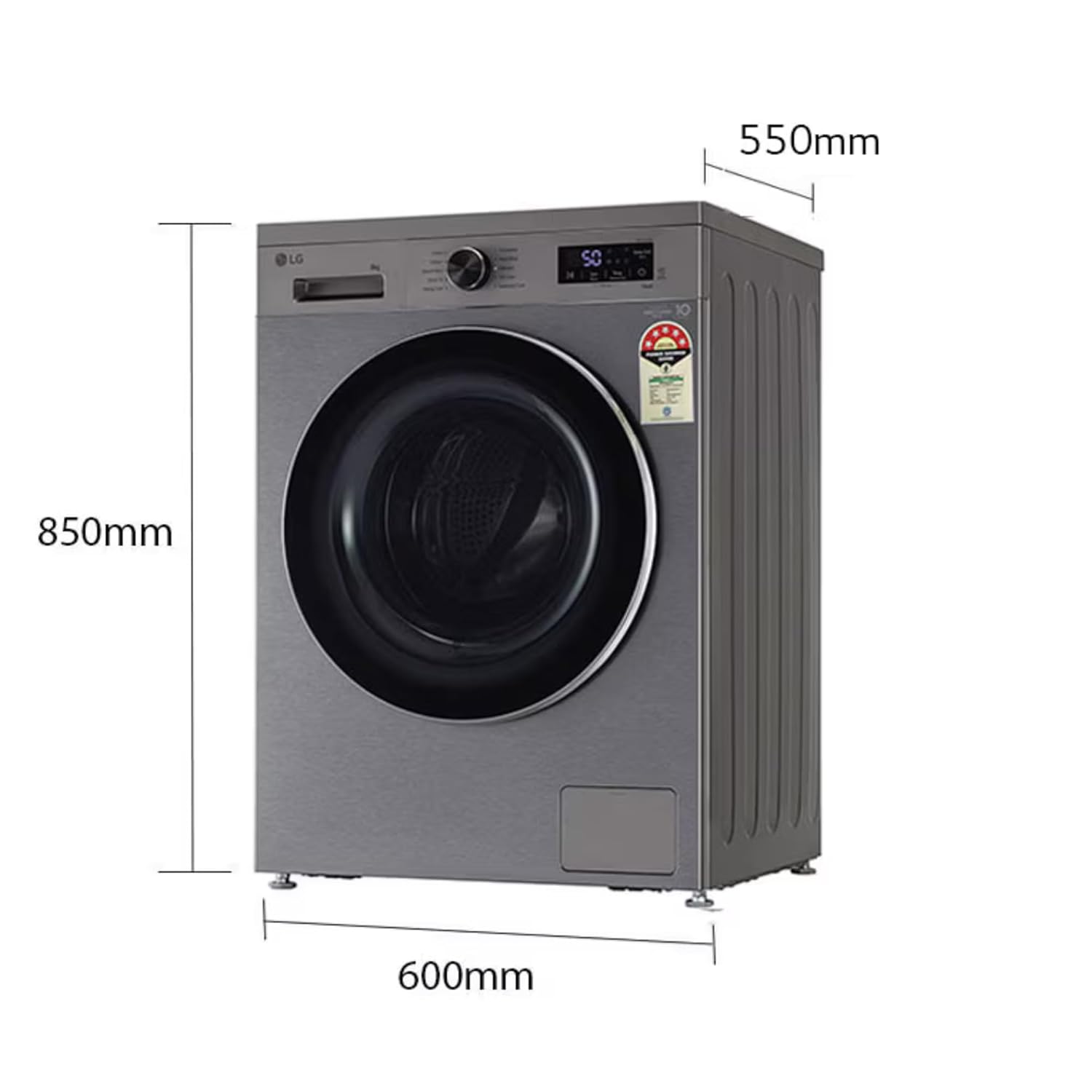 LG FHB1208Z4P 8 Kg 5 Star Inverter Direct Drive Front Load Washing Machine ( Platinum Silver, Mahajan Electronics Online