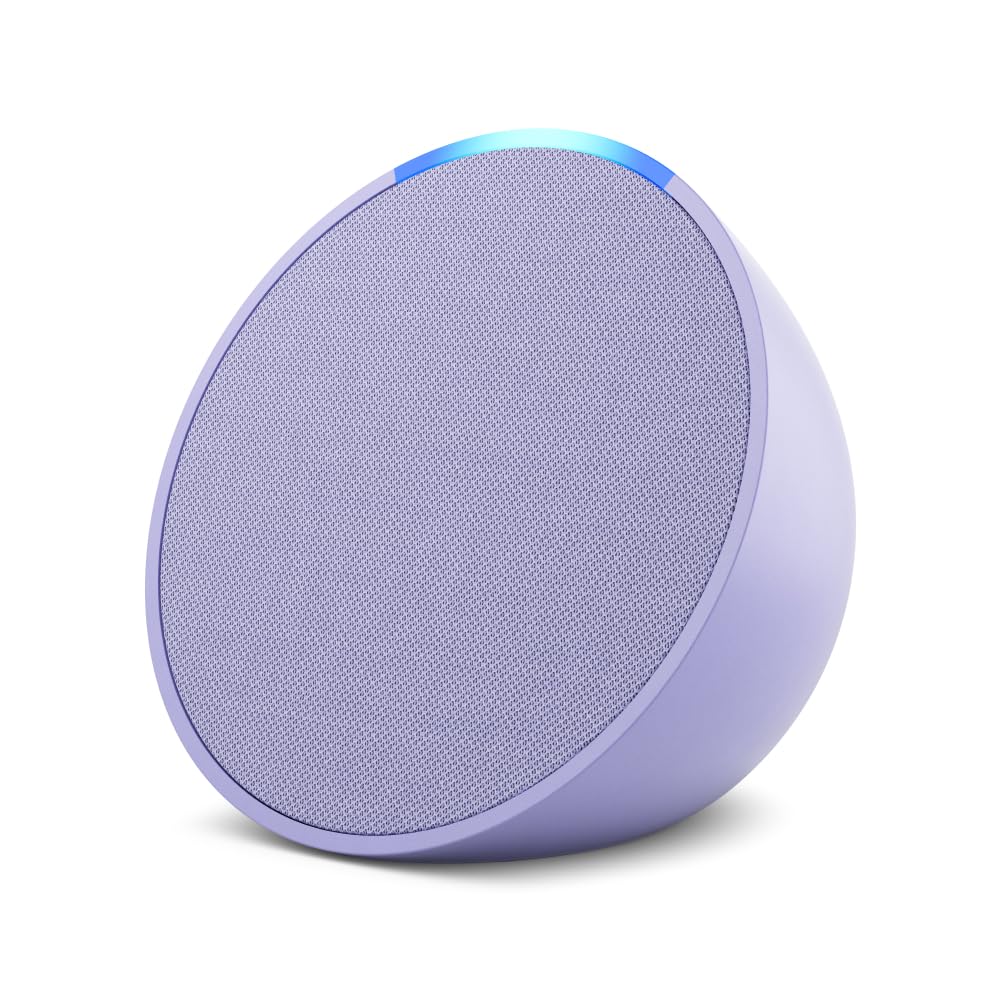 Amazon Echo Pop| Smart speaker with Alexa and Bluetooth| Full sound, balanced bass, crisp vocals| Purple Amazon