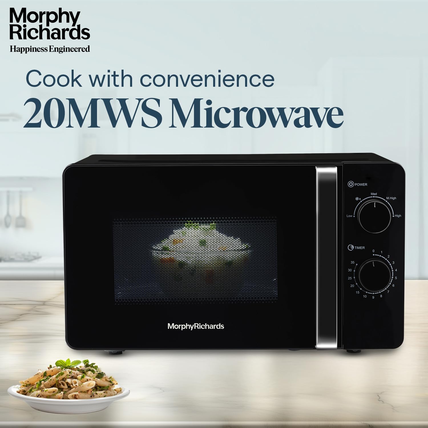 Morphy Richards 20MWS 20 Litres Solo Microwave Oven with Large Turntable Black Mahajan Electronics Online