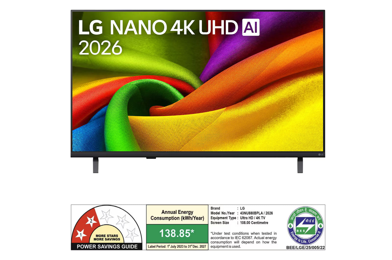 LG 43NU880BPLA 43 Inch Nano 4K UHD Smart TV | α7 Gen9 AI Processor, Dolby Atmos, webOS