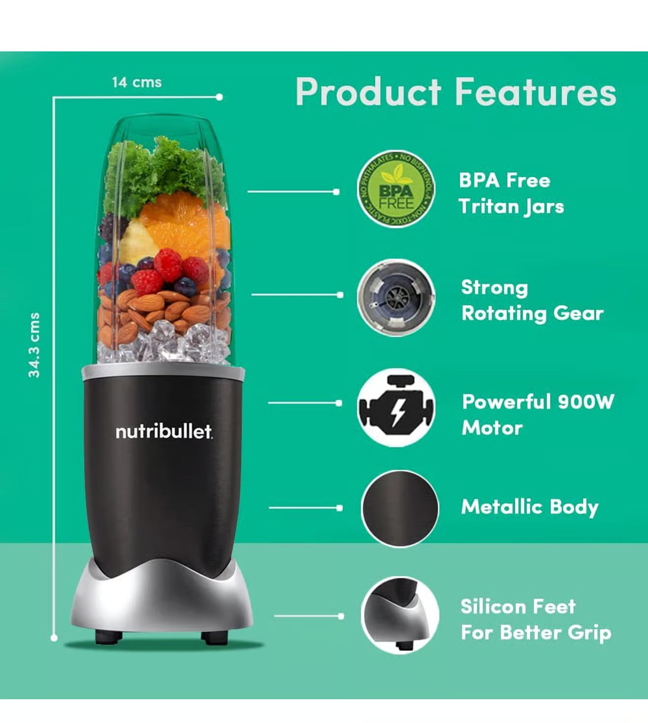NutriBullet Black 900W Small Hand Blender Mahajan Electronics Online