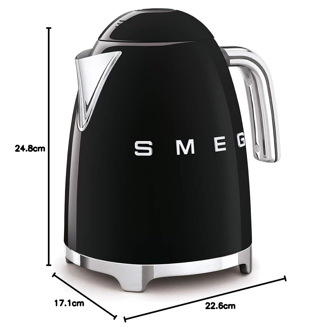 Smeg KLF03BLEU Electric Kettle Black 50's Style Aesthetic Black Mahajan Electronics Online