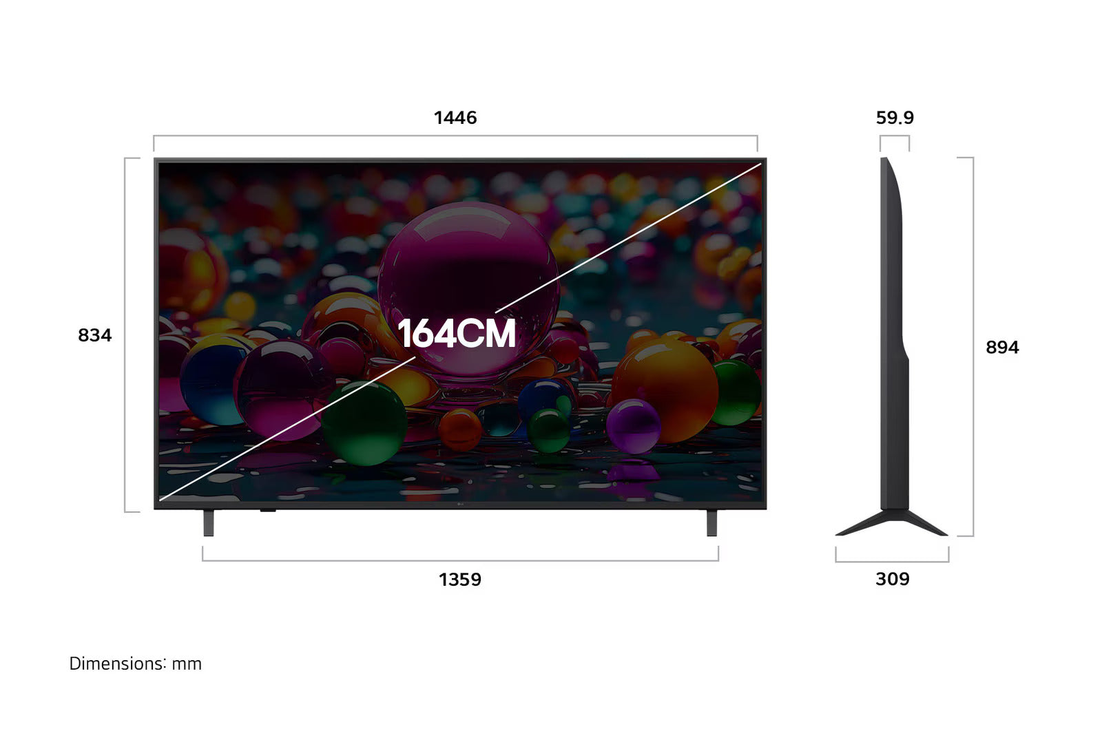 LG 65UA82506LA 164 cm (65) 4K UHD AI Smart TV with α7 AI Processor Gen8, Filmmaker Mode with Dolby Atmos, 2025 Mahajan Electronics Online