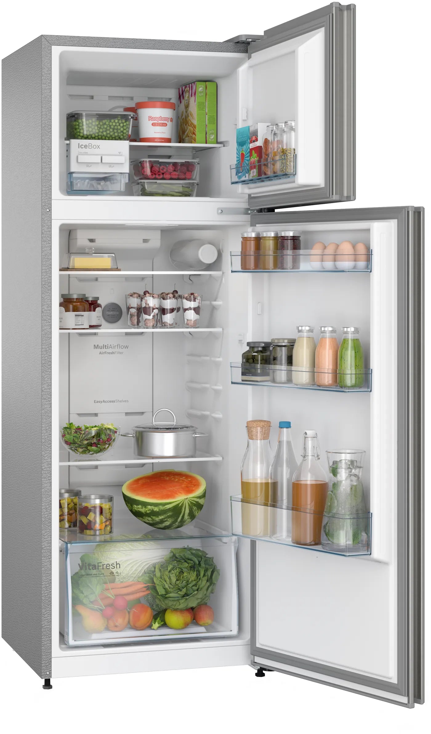 BOSCH CTC29S031I Series 4 269 Litres 3 Star Frost Free Double Door Convertible Refrigerator with Vario Inverter Compressor ( Sparkly Steel) Mahajan Electronics Online