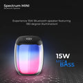iGear 1149 Spectrum Mini Portable Bluetooth Speaker with 180 Degree LED Lights, 12 Hours of Playtime, TWS, IPX5 Rating and 360 Degree Surround Sound - Mahajan Electronics Online