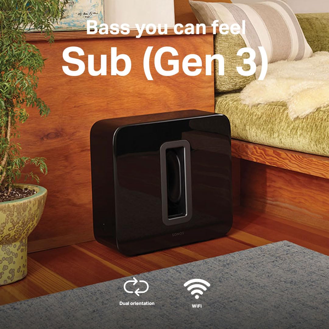 Sonos Sub (Gen 3) Wireless Subwoofer with Pure bass, 25 Hz Frequency Response (Black) Mahajan Electronics online