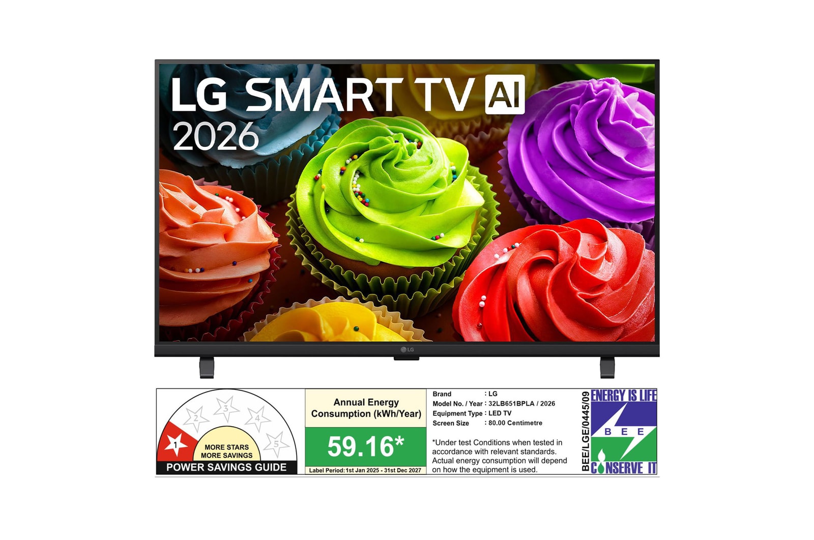 Lg 32LB651BPLA 81.28 cm (32) SMART TV AI HD with α5 Processor Gen9, with HDR10 2026