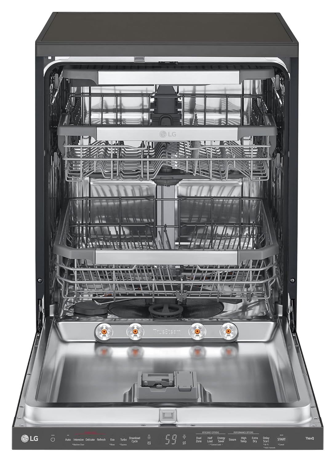 LG DFB335HM 15 Place Settings TrueSteam™ Dishwasher | QuadWash™ | Auto Open Door | Wi-Fi Smart Control | Matte Black LG